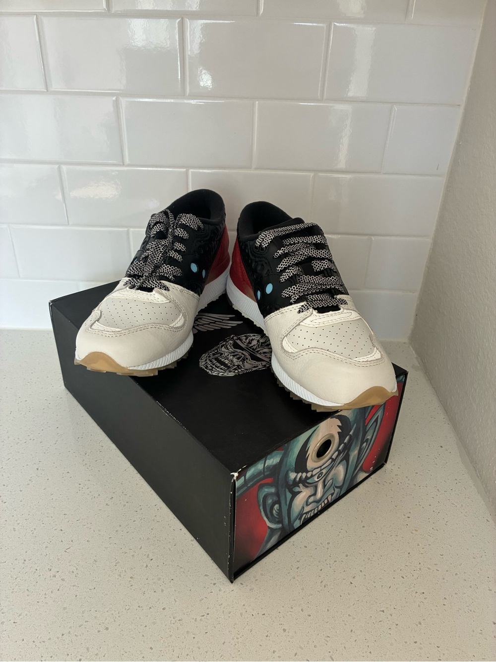 Czarface Saucony Limited Edition Men's Black, White & Red Athletic Sneakers